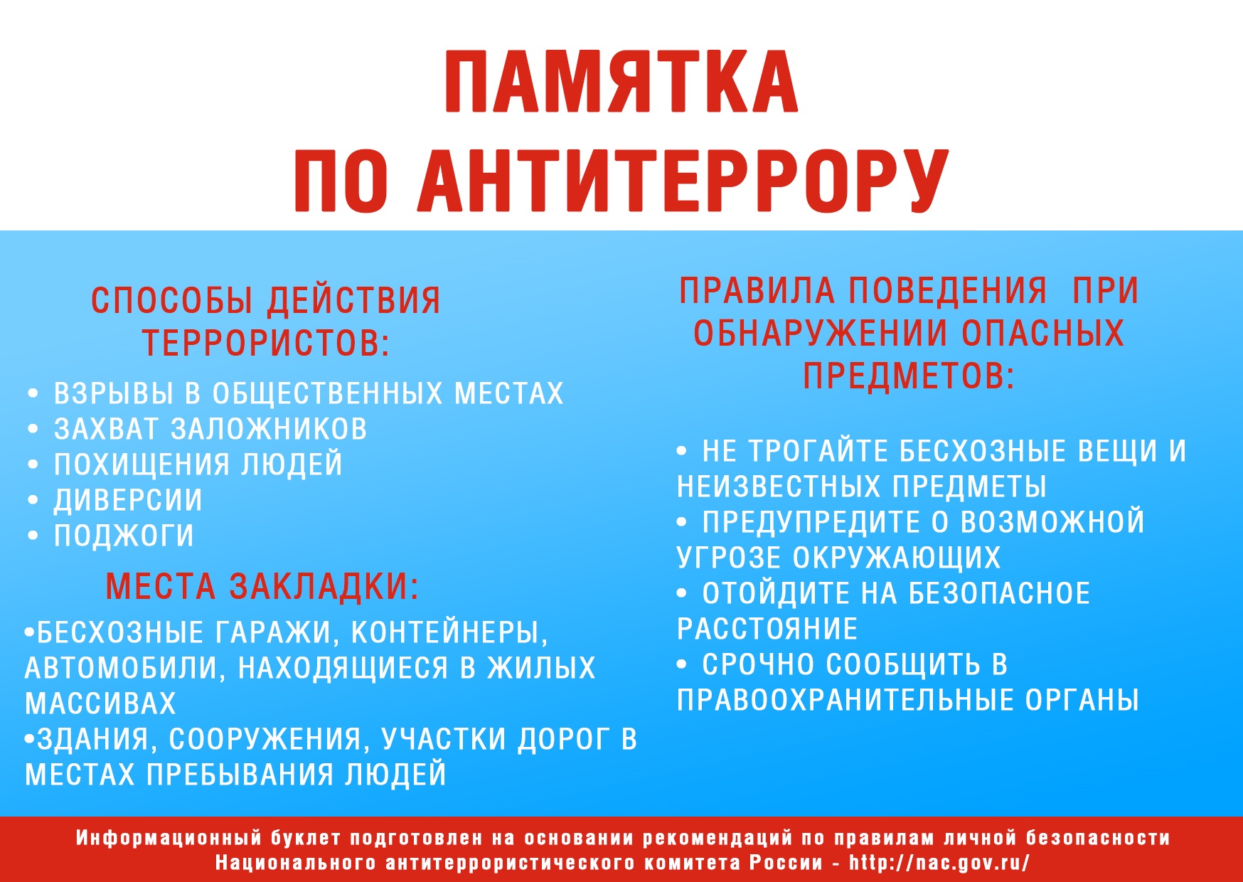 План по профилактике терроризма